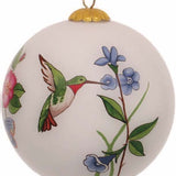 Hummingbird in Botanical Garden Glass Ornament