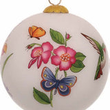 Hummingbird in Botanical Garden Glass Ornament