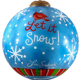 Let It Snow Snowman Christmas Glass Ornament