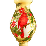 Merry Christmas Cardinal Glass Ornament