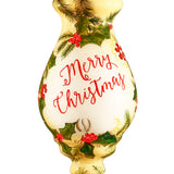 Merry Christmas Cardinal Glass Ornament