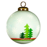 Glitter Holiday Snowman Glass Ornament