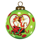 I Love My Cat Christmas Glass Ornament