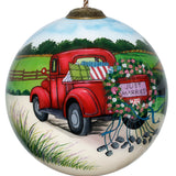Just Married Wedding Red Car Ornament