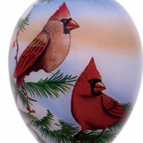Crispy Morning Cardinals Glass Ornament
