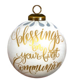 Spiritual Gifts-Blessings On Your First Communion Glass Ornament