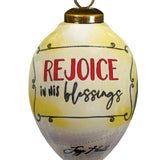 Rejoice In His Blessings Glass Ornament