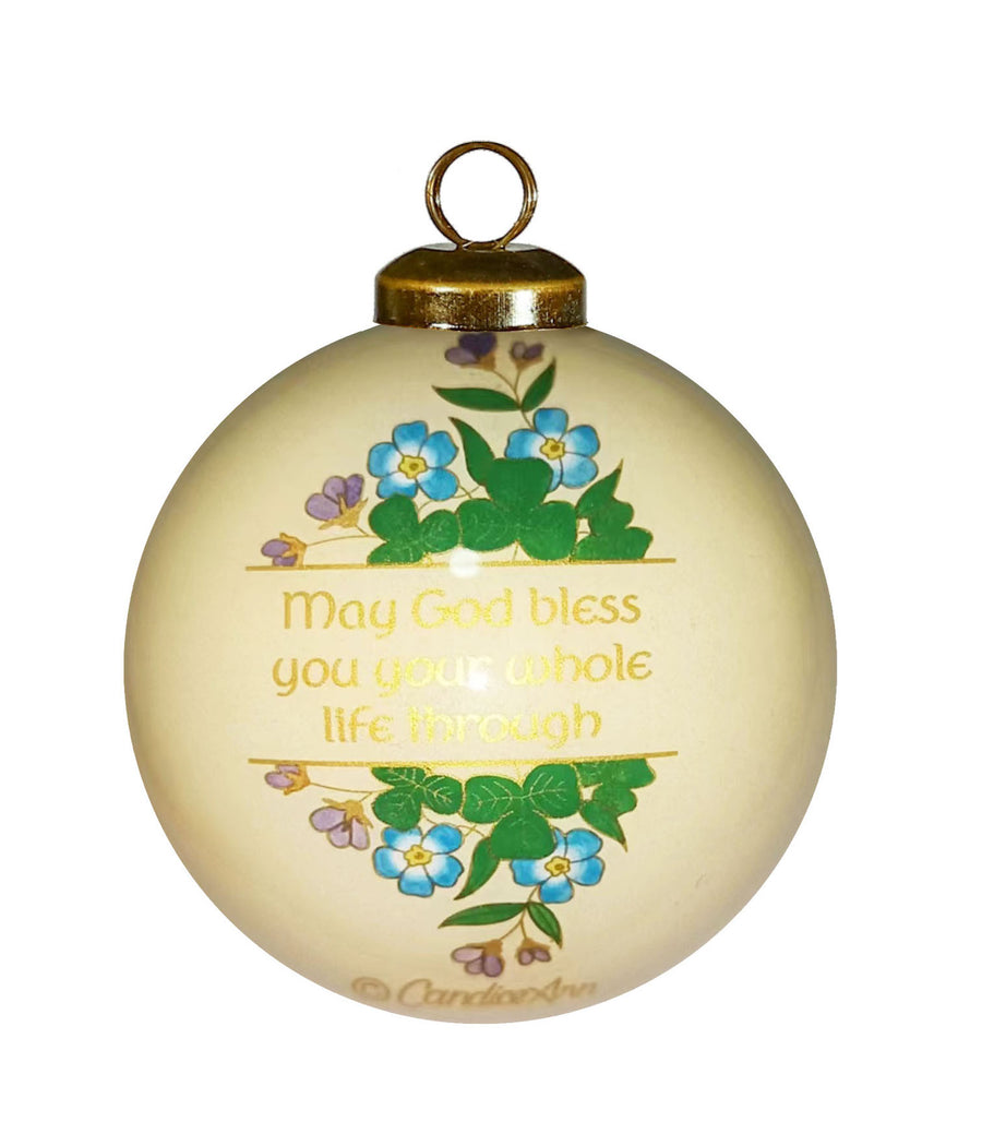 A Blessing for Baby Irish Glass Ornament