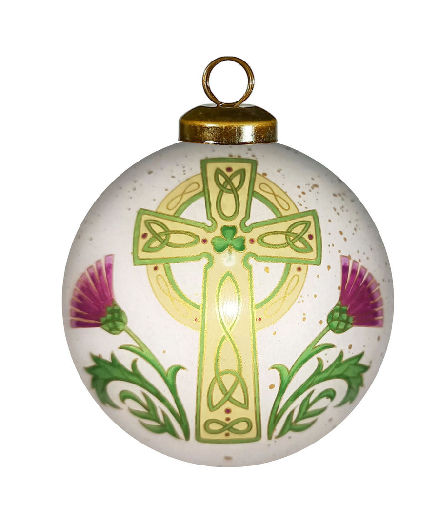Celtic Cross Glass Ornament
