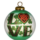 Love Irish Style Glass Ornament