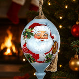 Hand-Painted Santa Claus Glass Ornament – Merry Christmas Vintage Collectible