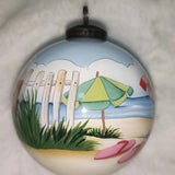 The Best Beach Day Glass Ornament