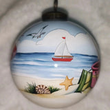 The Best Beach Day Glass Ornament