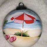 The Best Beach Day Glass Ornament