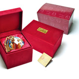 Santa bring gifts to Forest Friends Christmas Glass Ornament