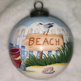 The Best Beach Day Glass Ornament