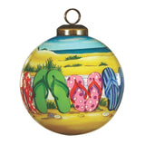 Flip Flop Beach Glass Ornament