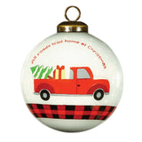 Christmas Red Truck Glass Ornament-Christmas gifts
