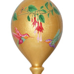 Hummingbirds & Flowers Glass Ornament