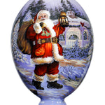 Kris Kringle Comes To Town Hand Painted Glass Ornament