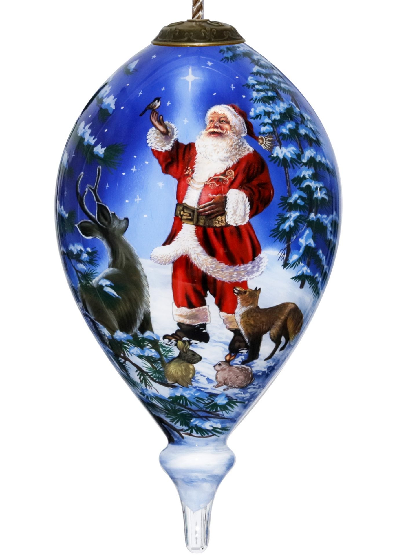 Christmas Santa Glass Ornament