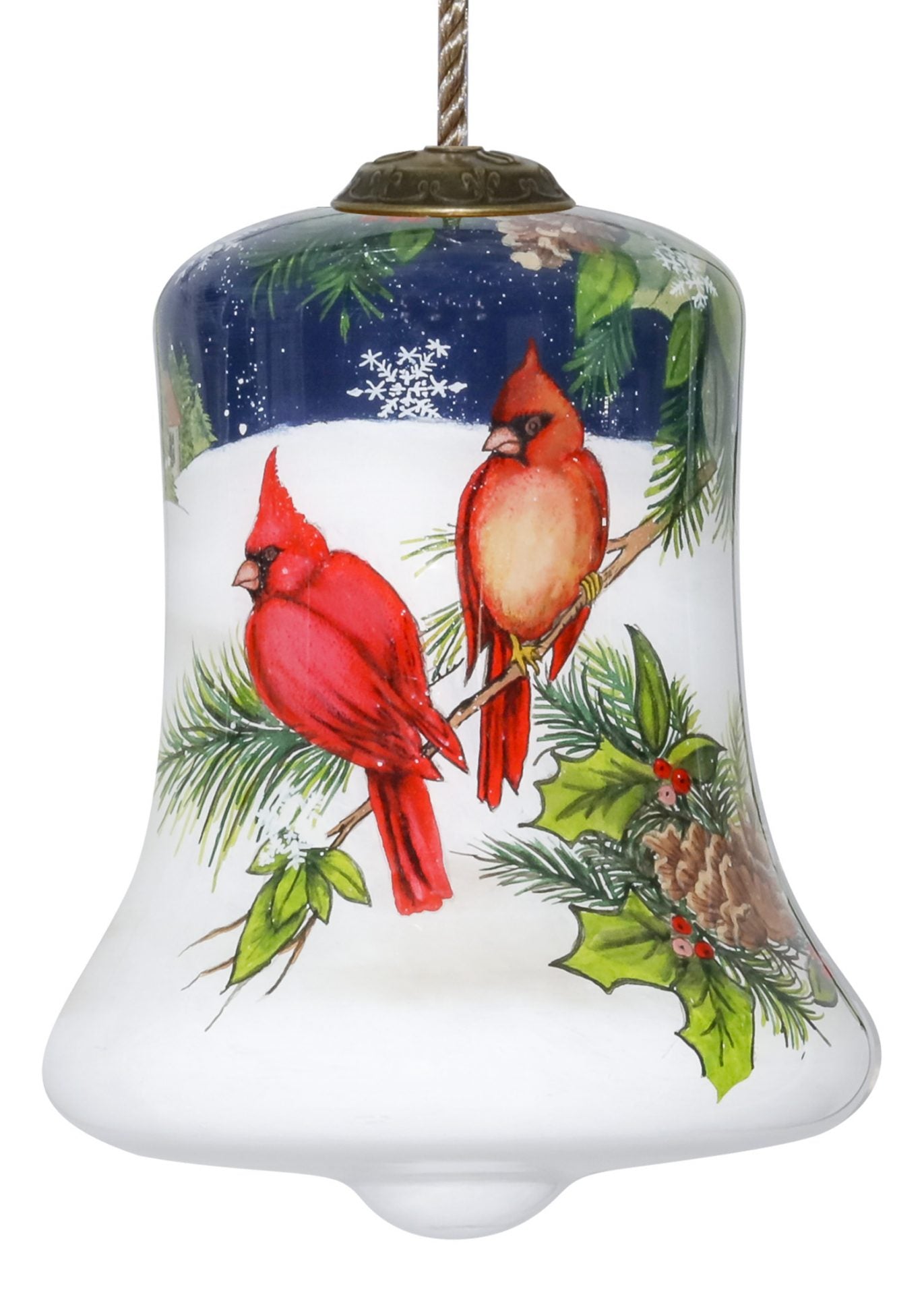 Cardinals Appear When Angels Are Near glass ornament