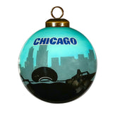 Chicago Hand-Painted Glass Ornament