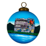 Glacier National Park Hand-Painted Glass Ornament – Montana Keepsake Gift