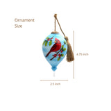 Cardinal on Branches Hand Painted glass Ornament
