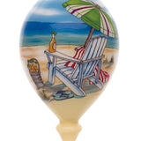 Five O'Clock Beach Hand-Painted Glass Finial Ornament