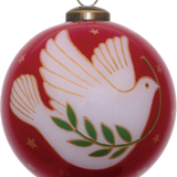 Peace Dove Hand-Painted Glass Ornament – Symbol of Faith & Harmony