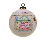 Baby's First Christmas Hand-Painted Glass Ornament