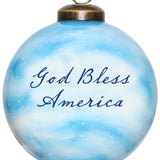God Bless America Hand-Painted Glass Ornament