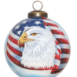 God Bless America Hand-Painted Glass Ornament