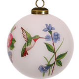 Botanical Garden Hand-Painted Glass Ornament – Floral & Butterfly Keepsake
