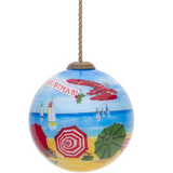 Christmas in Paradise Hand-Painted Glass Ornament