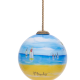 Christmas in Paradise Hand-Painted Glass Ornament