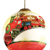 Baby's First Christmas Train Hand-Painted Glass Ornament
