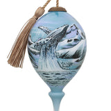 Dancing in A Glacier Bay Christmas Glass Ornament