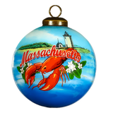 Massachusetts Memories Hand-Painted Glass Ornament – Coastal State Keepsake