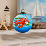Massachusetts Memories Hand-Painted Glass Ornament – Coastal State Keepsake