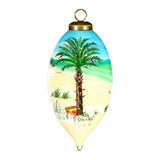 Christmas Flamingo Hand-Painted Glass Ornament