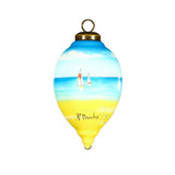 Merry Beachy Christmas Hand-Painted Glass Ornament