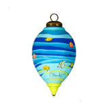 Christmas Under the Sea Hand-Painted Glass Ornament