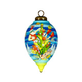 Christmas Under the Sea Hand-Painted Glass Ornament