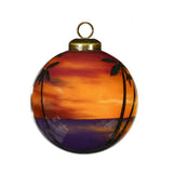Dolphins at Sunset Hand-Painted Glass Ornament
