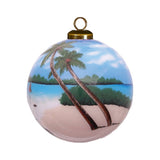 Tropical Flamingo Hand-Painted Glass Ornament