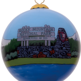Rocky Mountain National Park Hand-Painted Glass Ornament – Mountain Adventure Keepsake