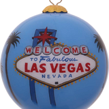 Las Vegas Hand-Painted Glass Ornament – Nevada Travel Keepsake