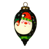 Holiday Lights Santa Glass Ornament